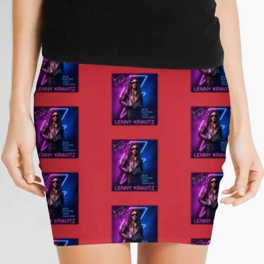 Discover Lenny Kravitz Electric Blue Light Tour 2024 Signature Unisex Women's Mini Skirts All Size