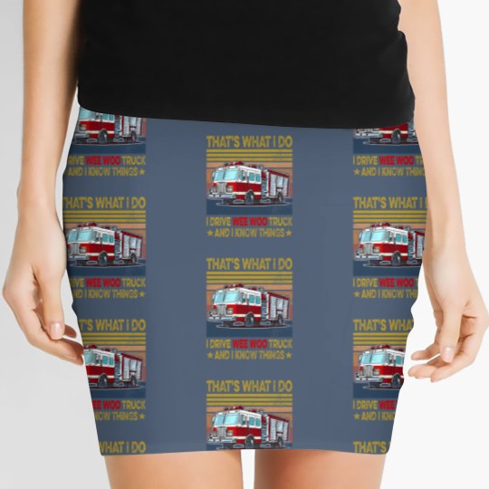 Discover Nn I Drive Wee Woo Truck FireFighter Costume Fireman Women's Mini Skirts