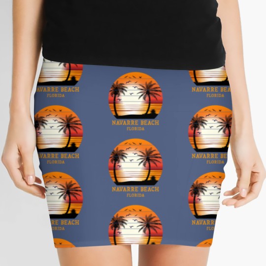 Discover Navarre Beach Florida Vintage Sunset Retro Summer Women's Mini Skirts