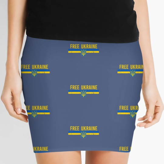 Discover Free Ukraine distressed Ukrainian blue yellow flag minimalist art - Free Ukraine - Women's Mini Skirts