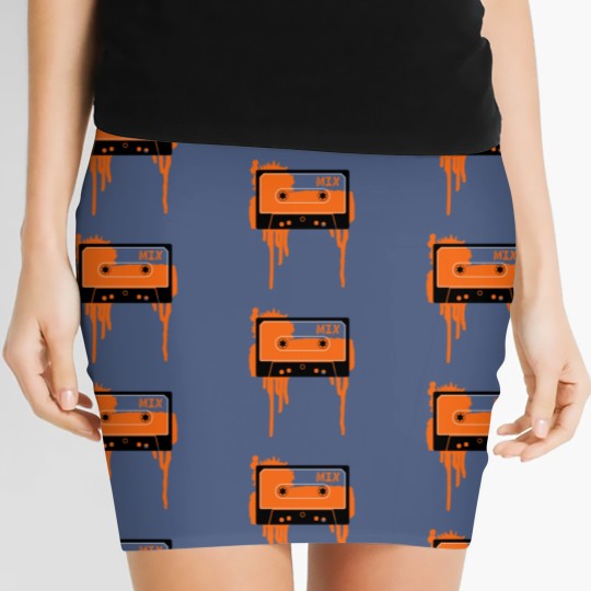 Discover Orange vintage cassette tape Women's Mini Skirts