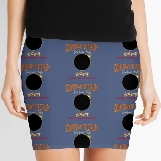 Discover Total Solar Eclipse Women's Mini Skirts April 8th 2024, Rock Concert Tour Women's Mini Skirts with Path of Totality Cities