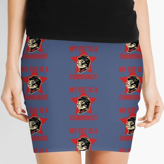 Discover My Cat Is A Communist Vintage Funny Cat Lover Sayi Women's Mini Skirts