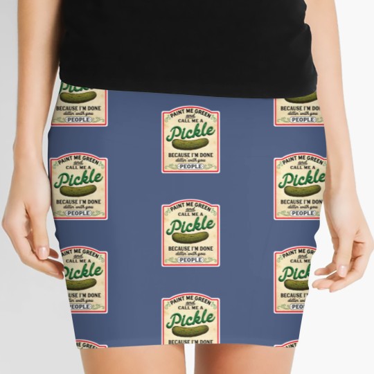 Discover Vintage Pickles Lover Women's Mini Skirts, Paint Me Green and Call Me a Pickle Women's Mini Skirts, Pickle Lover Women's Mini Skirts, omemade Pickles, Cucumber Lover