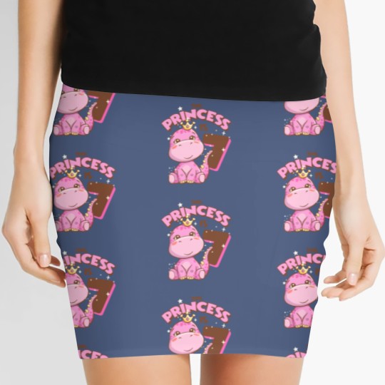 Discover Dinosaur T- Women's Mini Skirts This Princess is 7 Girls 7th Birthday Pink Dinosaur Party T- Women's Mini Skirts