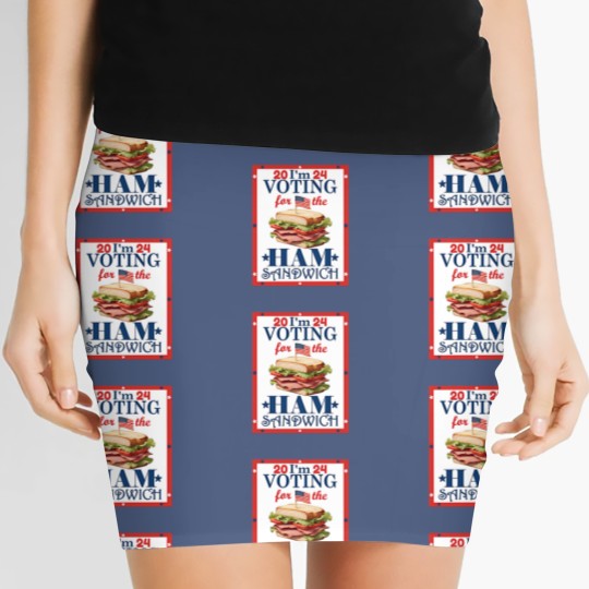 Discover Election 2024 I'm  For the Ham Sandwich Graphic Women's Mini Skirts