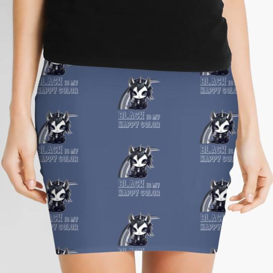 Discover black is my happy color goth girl emo gothic unicorn Women's Mini Skirts