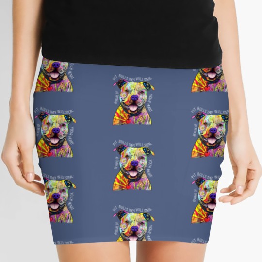 Discover Beware Pitbull They Will Steal Your Heart Women's Mini Skirts, Pit Bull Women's Mini Skirts