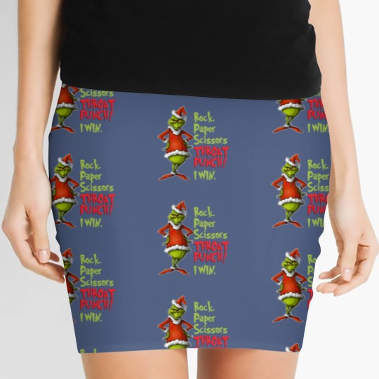 Discover Grin Rock Paper Scissors Throat Punch, Win Women's Mini Skirts, Rock Paper Scissors Women's Mini Skirts