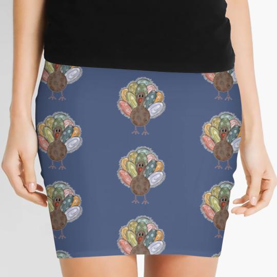 Discover Cute Turkey Fall Thanksgiving Women's Mini Skirts, Thanksgiving Family