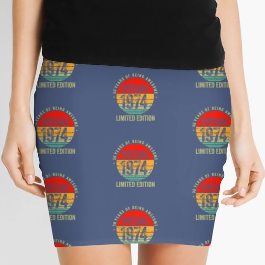 Discover Vintage 1974, 1974 vintage birthday, 50 birthday Women's Mini Skirts