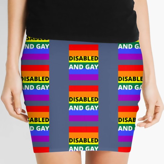 Discover Disabled  And Gay On Rainbow Background Women's Mini Skirts