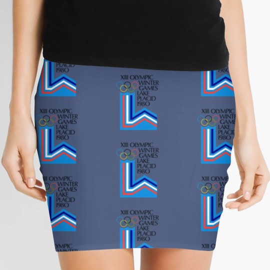 Discover Lake Placid 1980 Winter Olympics Men's Grey Women's Mini Skirts Size S-5XL