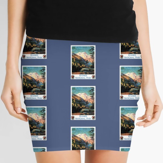 Discover Rainier National Park Old Railway Northern Pacific Women's Mini Skirts