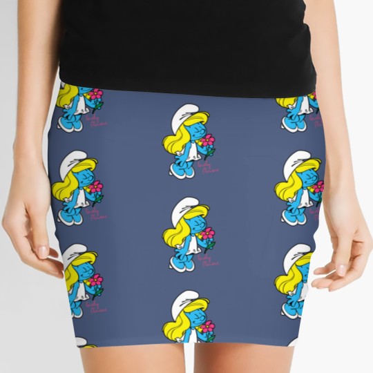 Discover Us The Smuurfs Smurfette Lovely Flowers Unisex Vintage Women's Mini Skirts