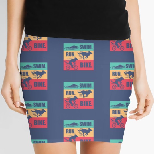 Discover Dog Swim Run Bike Women's Mini Skirts