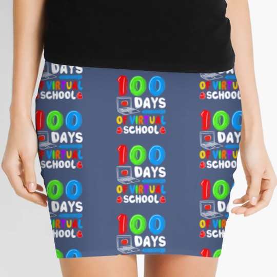 Discover 100 Days Of Virtual School Funny 100th Day Women's Mini Skirts