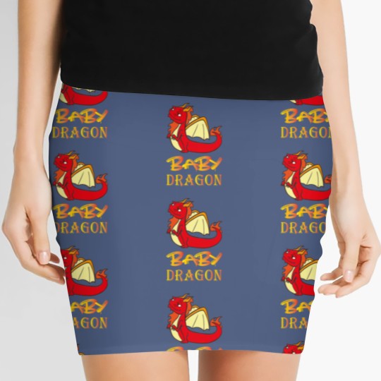 Discover Baby Dragon Illustration Graphic Dragon And Funny Women's Mini Skirts