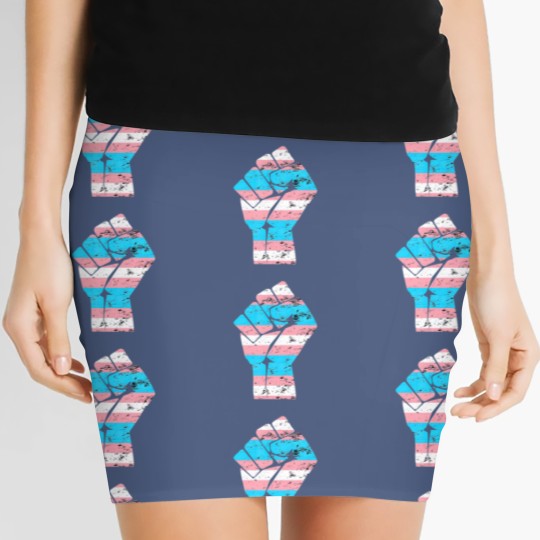 Discover Resist Fist Transgender Flag Trans Pride T Women's Mini Skirts