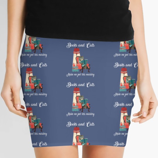Discover Cat Lovers | Books And Cats Make Me Feel Murdery T- Women's Mini Skirts