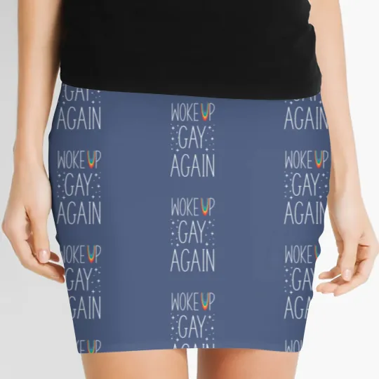 Discover LGBT Pride Rainbow Woke Up Gay Again Stars Women's Mini Skirts