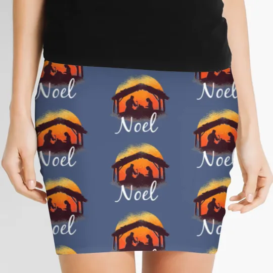 Discover Noel - Christmas Advent Nativity Scene North Star Women's Mini Skirts
