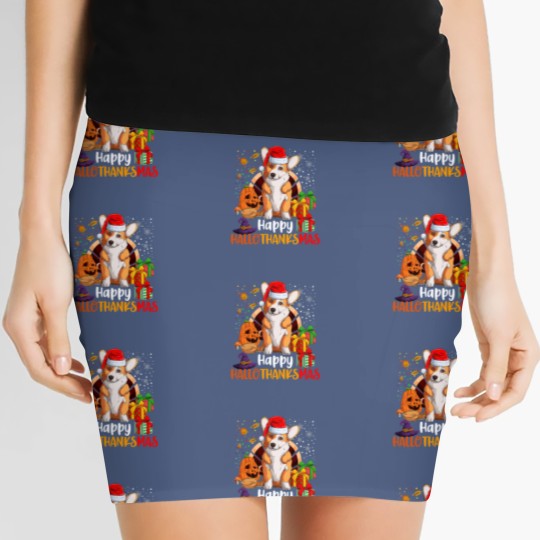 Discover Corgi Dog Happy Hallothanksmas Welsh Corgi Lover H Women's Mini Skirts
