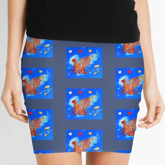 Discover Life is easier with My Magic Cat of Angels. Women's Mini Skirts