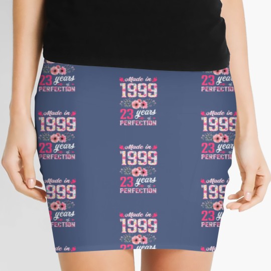 Discover Womens Made In 1999 Floral 23 Year Old 23Rd Birthd Women's Mini Skirts