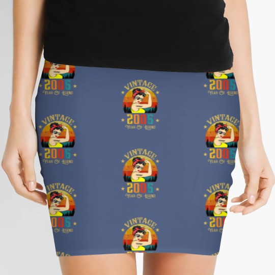 Discover Vintage 2005 Birthday Women 17 Years Old Funny Vin Women's Mini Skirts