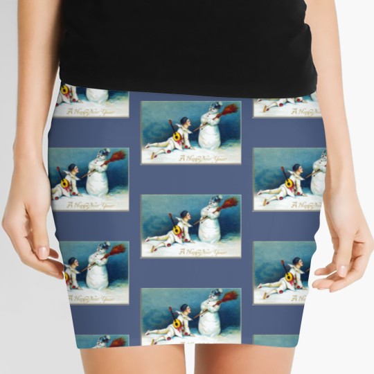 Discover Vintage New Year's Day Boy And Snow Women's Mini Skirts