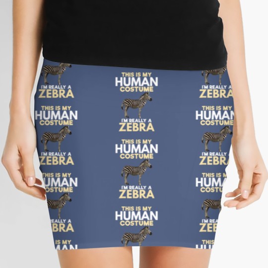 Discover My Human Costume Really Zebra Lover Zookeeper Gift Women's Mini Skirts