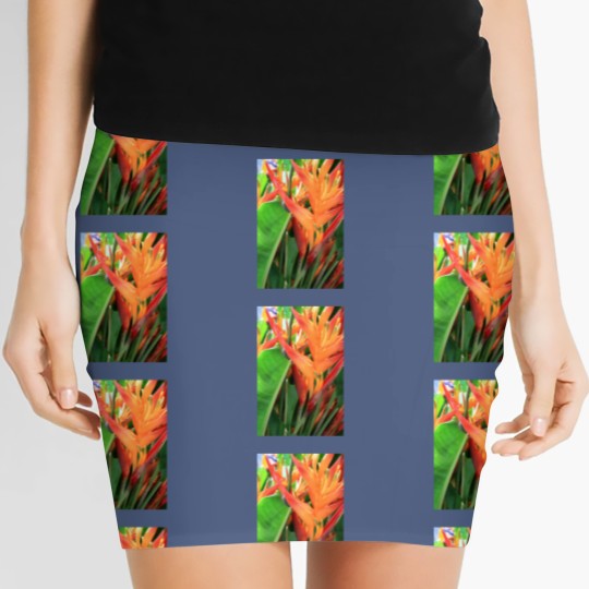 Discover Brilliant Tropical Heliconia Florals Women's Mini Skirts