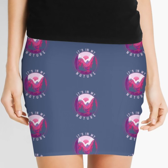 Discover Funny Hiking Mountains Meme Quote Its In My Nature Women's Mini Skirts