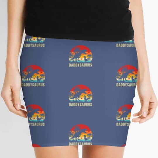 Discover Daddy Dinosaur Funny Kid Daddy Saurus 2022 Women's Mini Skirts