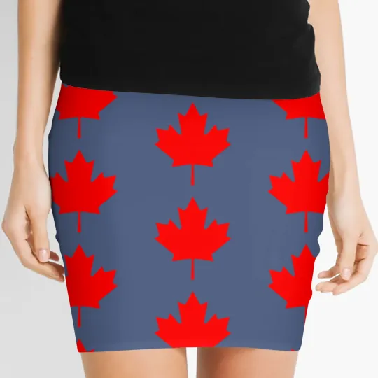 Discover Red Canada Maple Leaf Souvenir Women's Mini Skirts