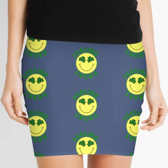 Discover St Patrick's Day I Feel Lucky Leopard Clover Graph Women's Mini Skirts