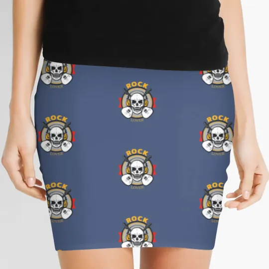 Discover Rock Lover Headphone Skull Boyfriend Modern Specia Women's Mini Skirts