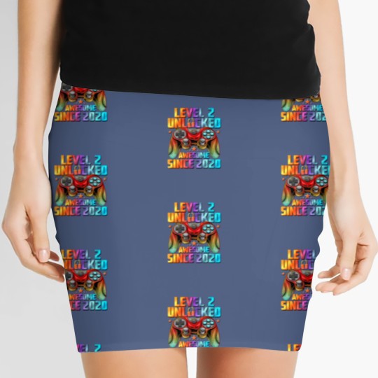 Discover Level 2 Unlocked Awesome Since 2020 2Nd Birthday G Women's Mini Skirts