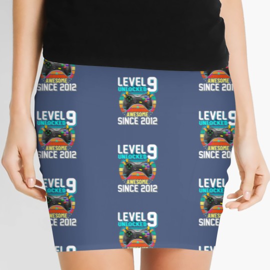 Discover Awesome 2012 Level 9 Unlocked Video Game 9 Years O Women's Mini Skirts