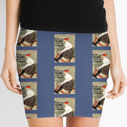 Discover Ride a STEARNS and be content! Old Bicycle Advert Women's Mini Skirts