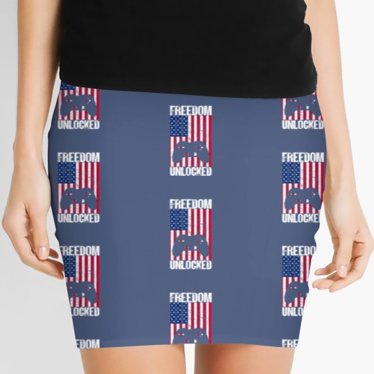 Discover Gamer 4Th Of July Freedom Unlocked Video Games Women's Mini Skirts