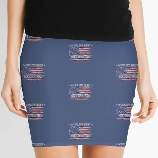 Discover Vintage USA Flag World's Best English Bulldog Women's Mini Skirts