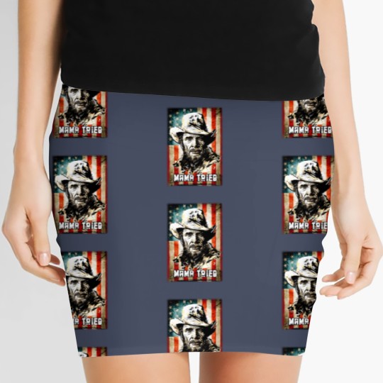 Discover Vintage Merle Haggard Mama Tried Black Women's Mini Skirts