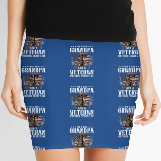 Discover I am a Dad Grandpa and a Veteran Nothing scares me USA Women's Mini Skirts