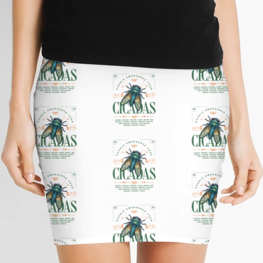 Discover Cicada 2024 Summer Tour  Women's Mini Skirts, Funny Double Emergence Unisex Cicada Women's Mini Skirts