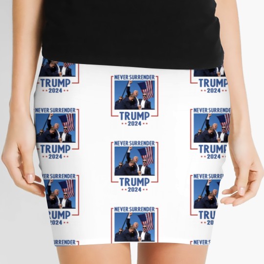 Discover Never Surrender Trump 2024 Women's Mini Skirt - Shooting & Assassination Design
