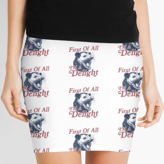 Discover First of All I'm a Delight Sarcastic Funny Opossum  Angry Possum Women's Mini Skirts