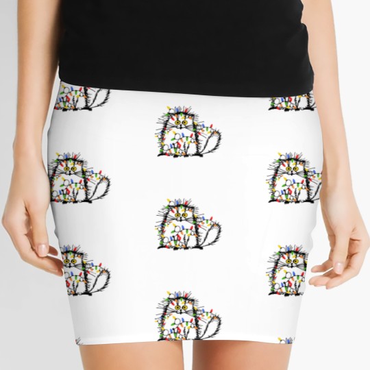 Discover Christmas Funny Cat Women's Mini Skirts, Funny Cat Women's Mini Skirts