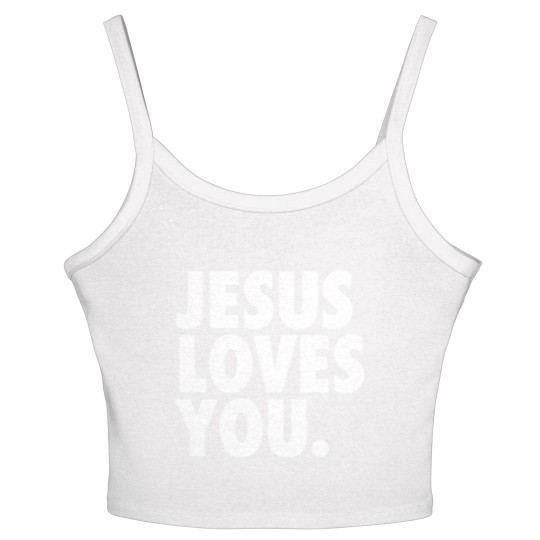 Discover JESUS LOVES YOU Women's Spaghetti Strap Tank Tops